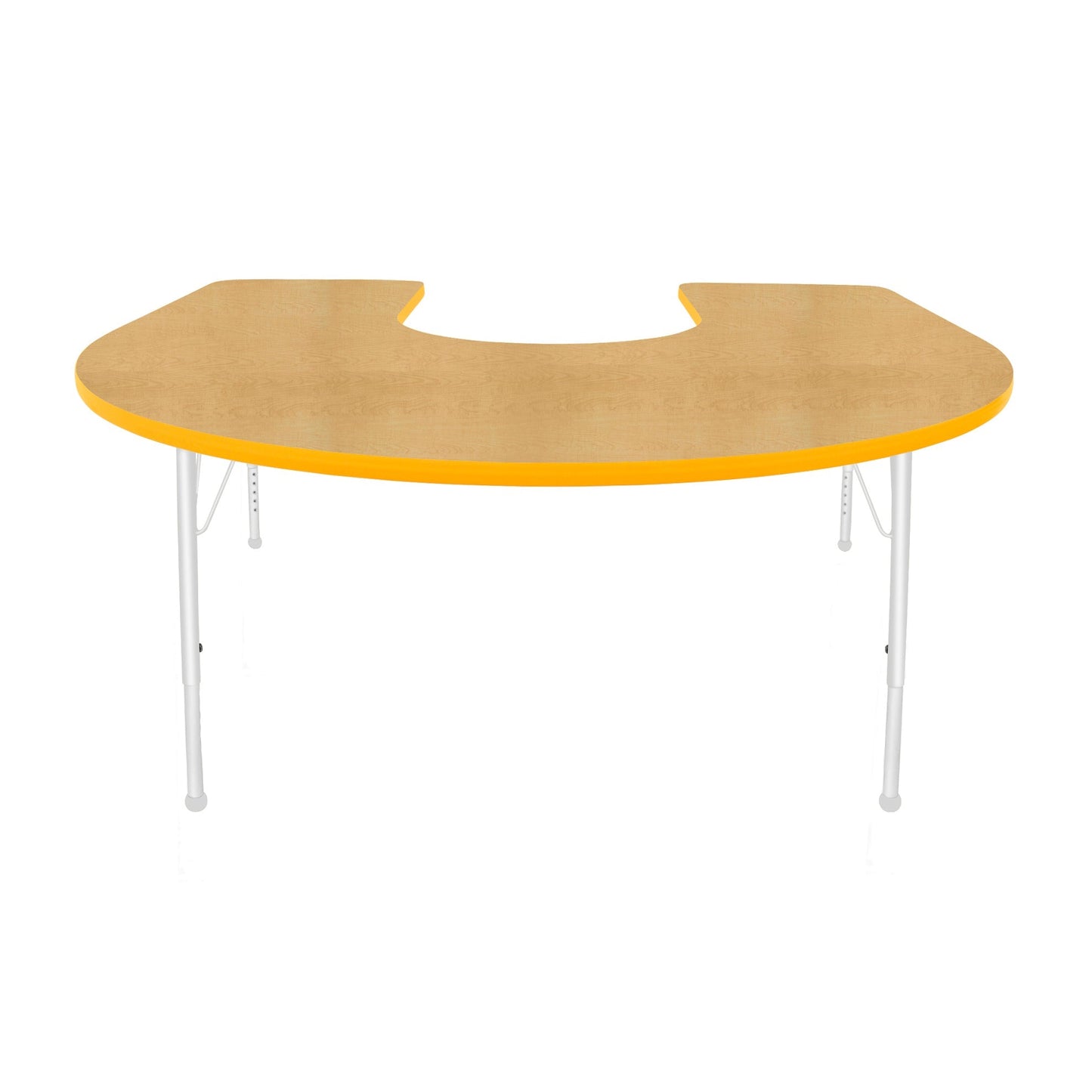Mahar Creative Colors Horseshoe Activity Table Preschool Height Adjustable Legs 66"W x 60"D x 17" - 25"H (MHR-6066HLO)