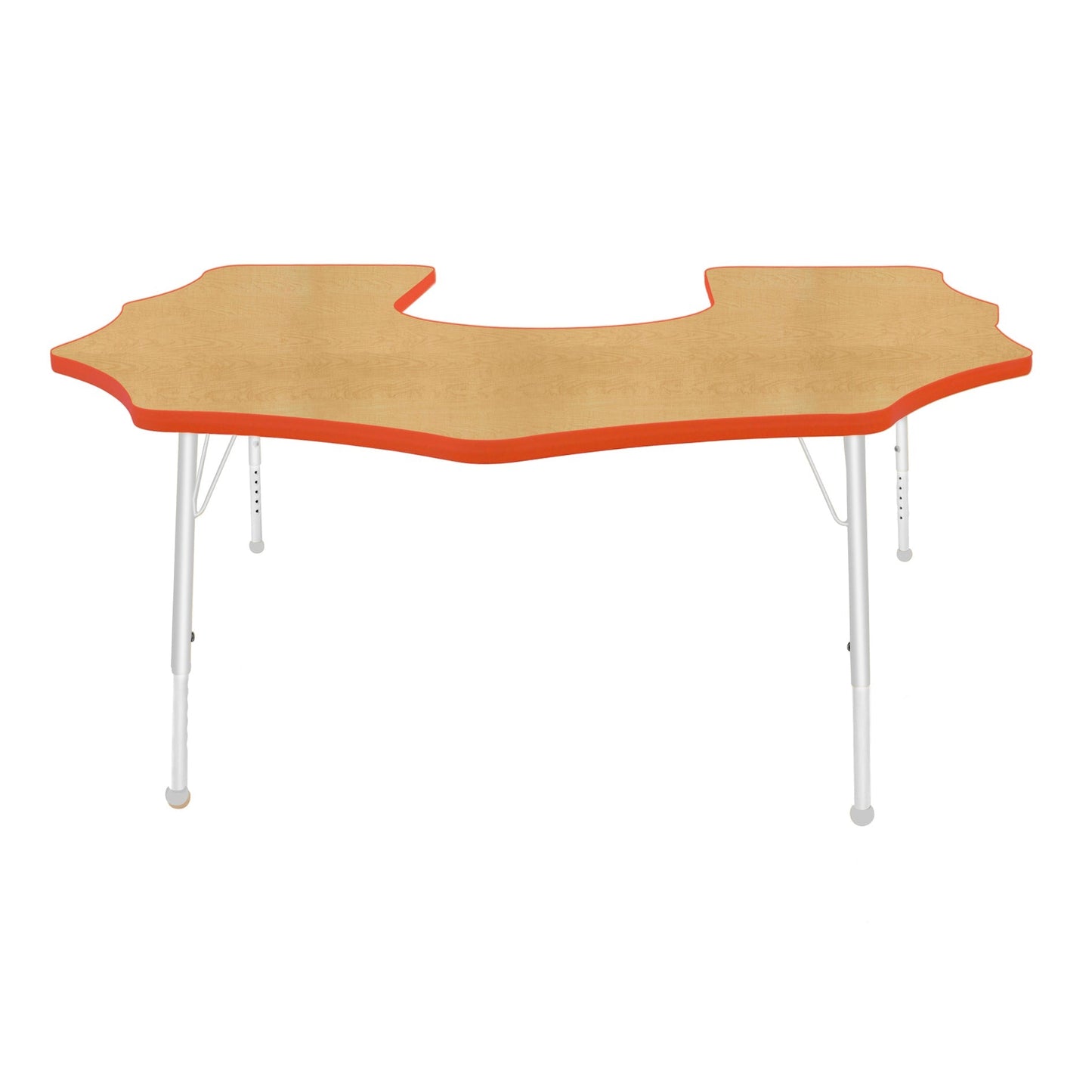 Mahar Creative Colors Scalloped Horseshoe Activity Table Preschool Height Adjustable Legs 60"W x 66"D x 17" - 25"H (MHR-6066SHLO)