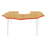 Mahar Creative Colors Scalloped Horseshoe Activity Table Preschool Height Adjustable Legs 60