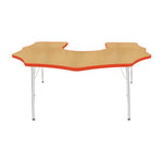 Mahar Creative Colors Scalloped Horseshoe Activity Table Preschool Height Adjustable Legs 60