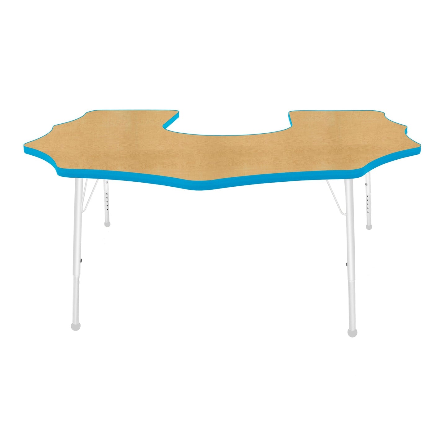 Mahar Creative Colors Scalloped Horseshoe Activity Table Preschool Height Adjustable Legs 60"W x 66"D x 17" - 25"H (MHR-6066SHLO)