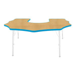 Mahar Creative Colors Scalloped Horseshoe Activity Table Preschool Height Adjustable Legs 60