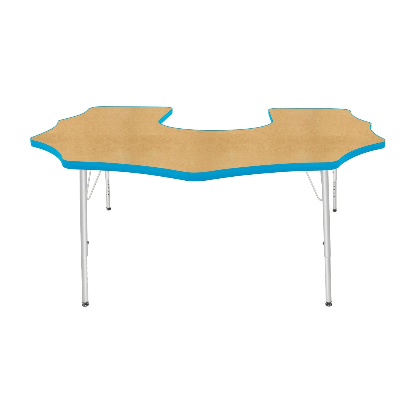Mahar Creative Colors Scalloped Horseshoe Activity Table Preschool Height Adjustable Legs 60"W x 66"D x 17" - 25"H (MHR-6066SHLO)