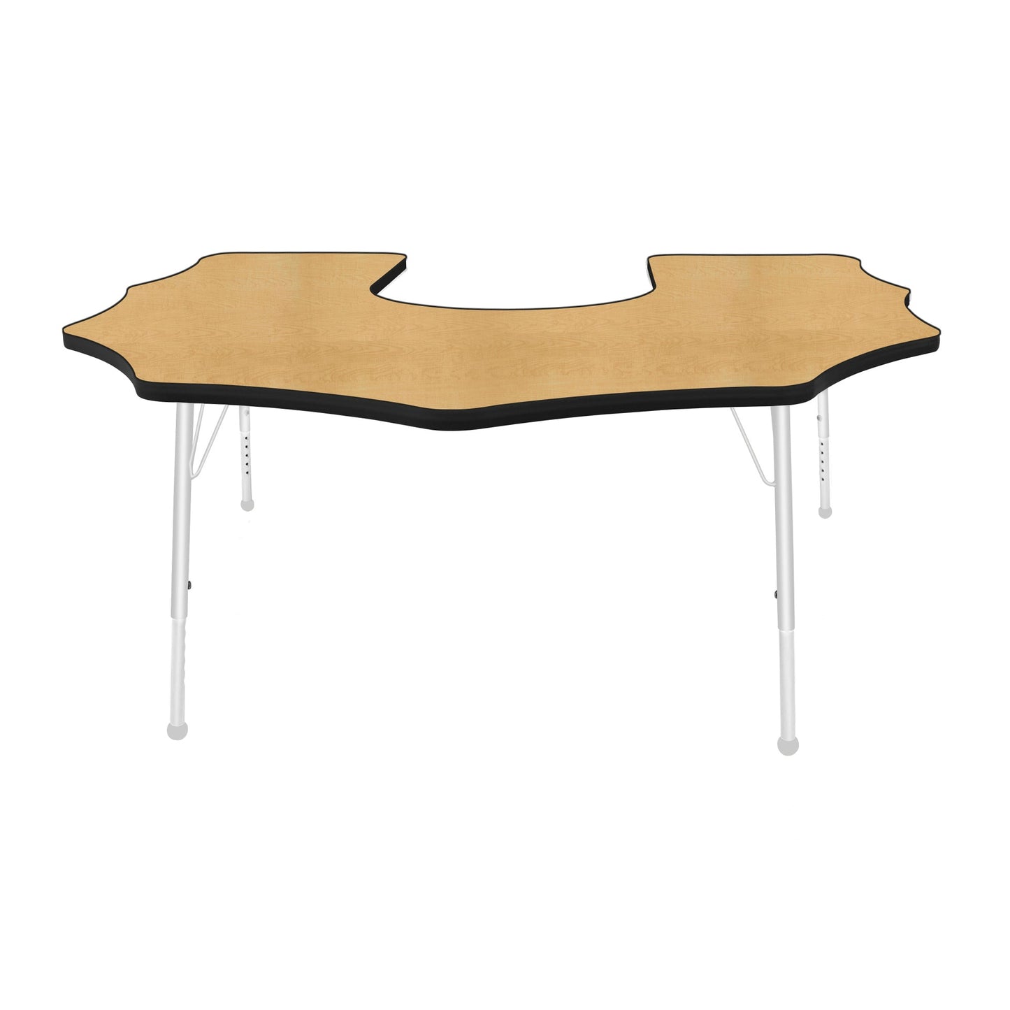 Mahar Creative Colors Scalloped Horseshoe Activity Table Preschool Height Adjustable Legs 60"W x 66"D x 17" - 25"H (MHR-6066SHLO)