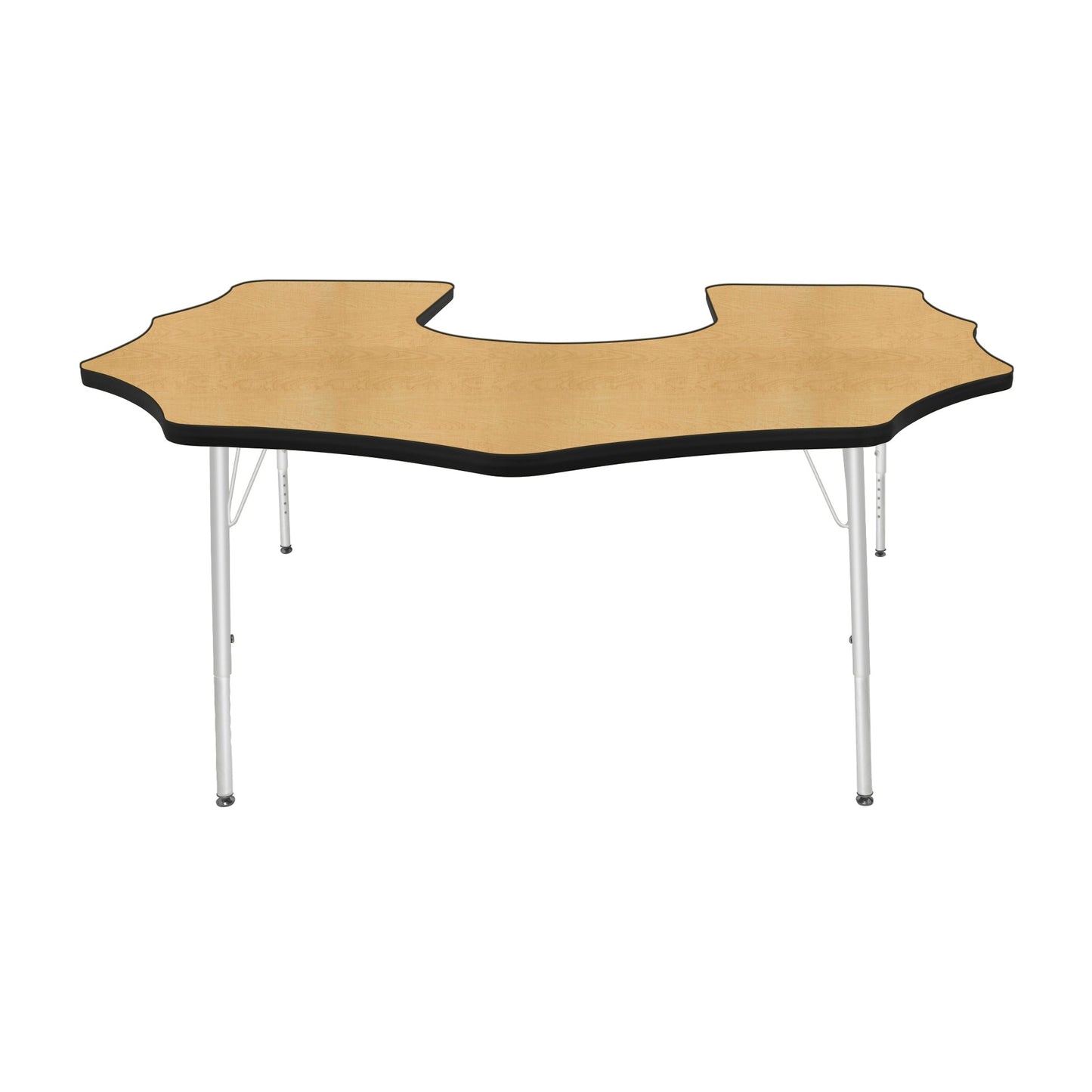 Mahar Creative Colors Scalloped Horseshoe Activity Table Preschool Height Adjustable Legs 60"W x 66"D x 17" - 25"H (MHR-6066SHLO)
