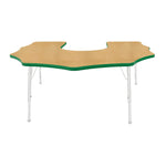 Mahar Creative Colors Scalloped Horseshoe Activity Table Preschool Height Adjustable Legs 60