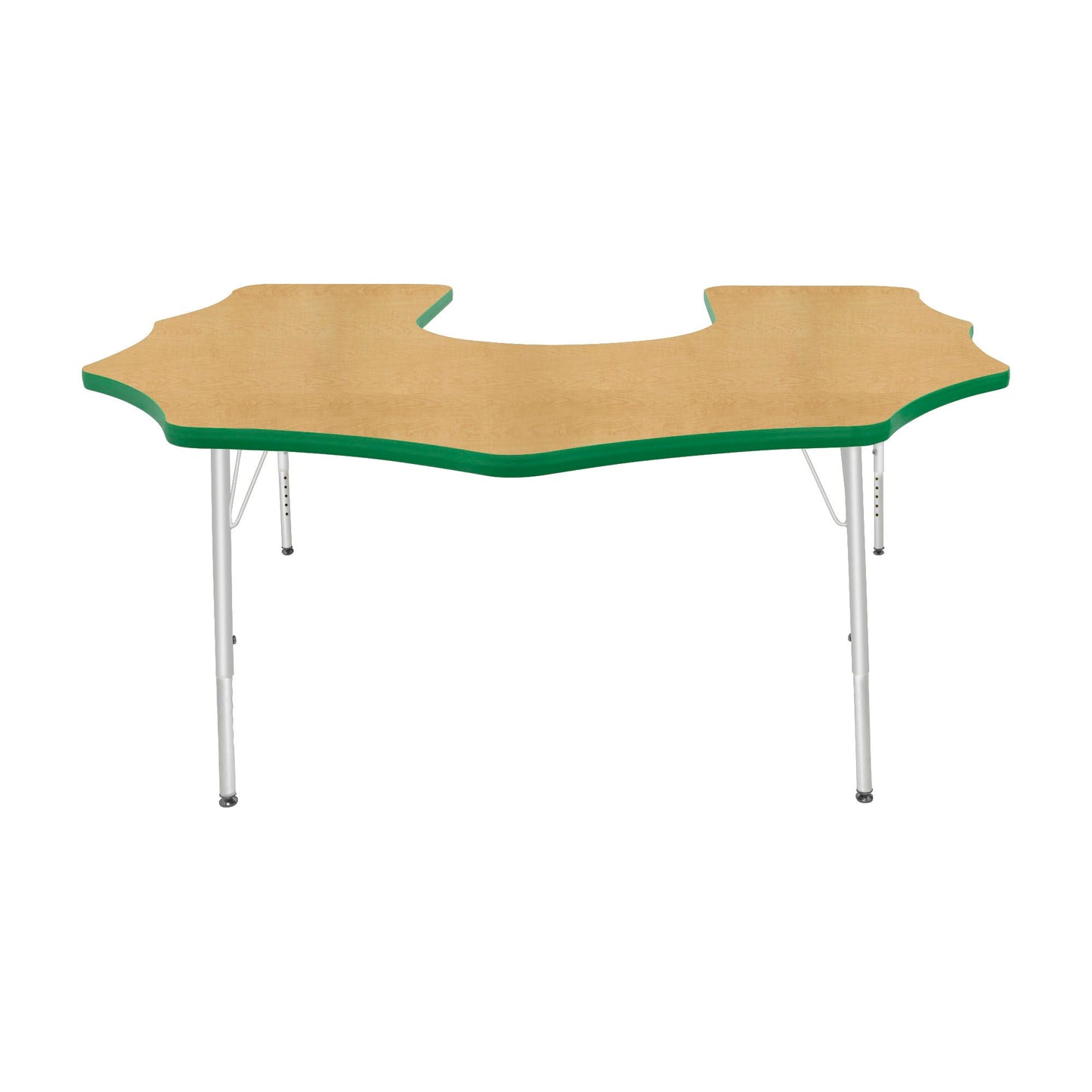 Mahar Creative Colors Scalloped Horseshoe Activity Table Preschool Height Adjustable Legs 60"W x 66"D x 17" - 25"H (MHR-6066SHLO)