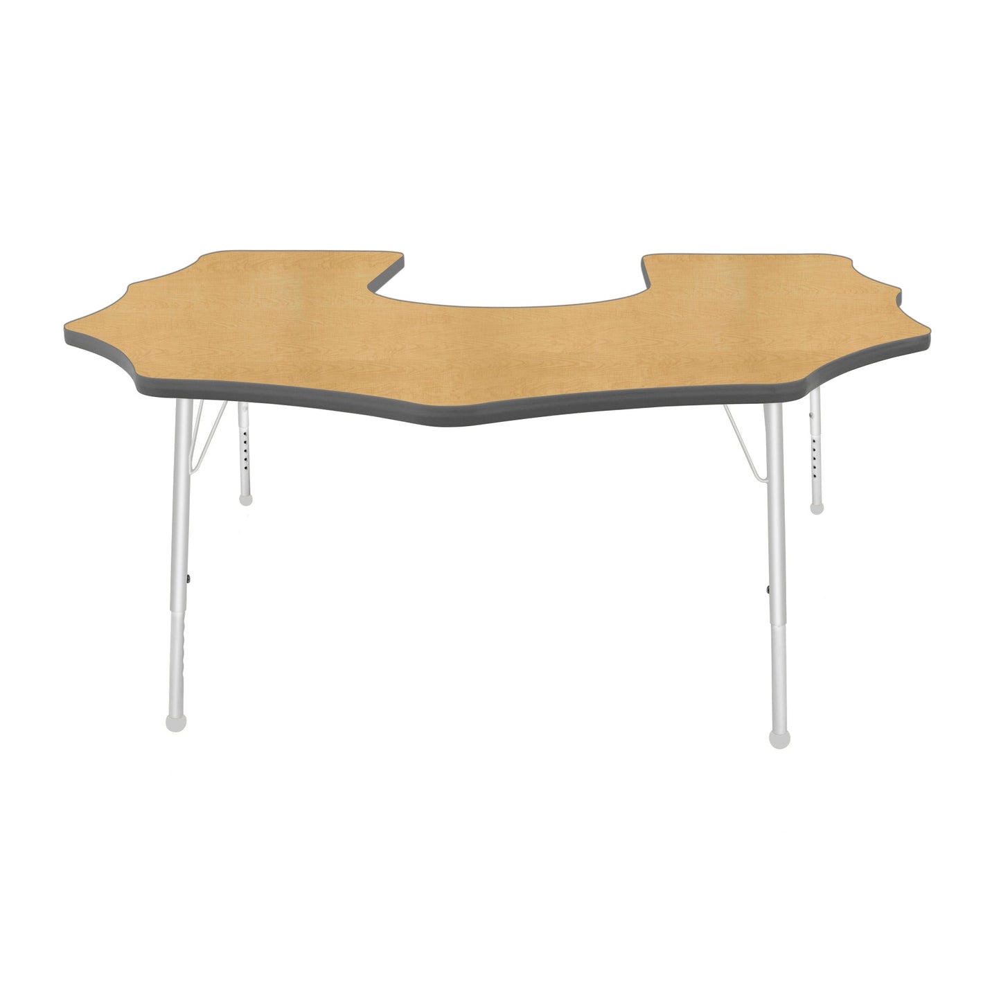 Mahar Creative Colors Scalloped Horseshoe Activity Table Preschool Height Adjustable Legs 60"W x 66"D x 17" - 25"H (MHR-6066SHLO)