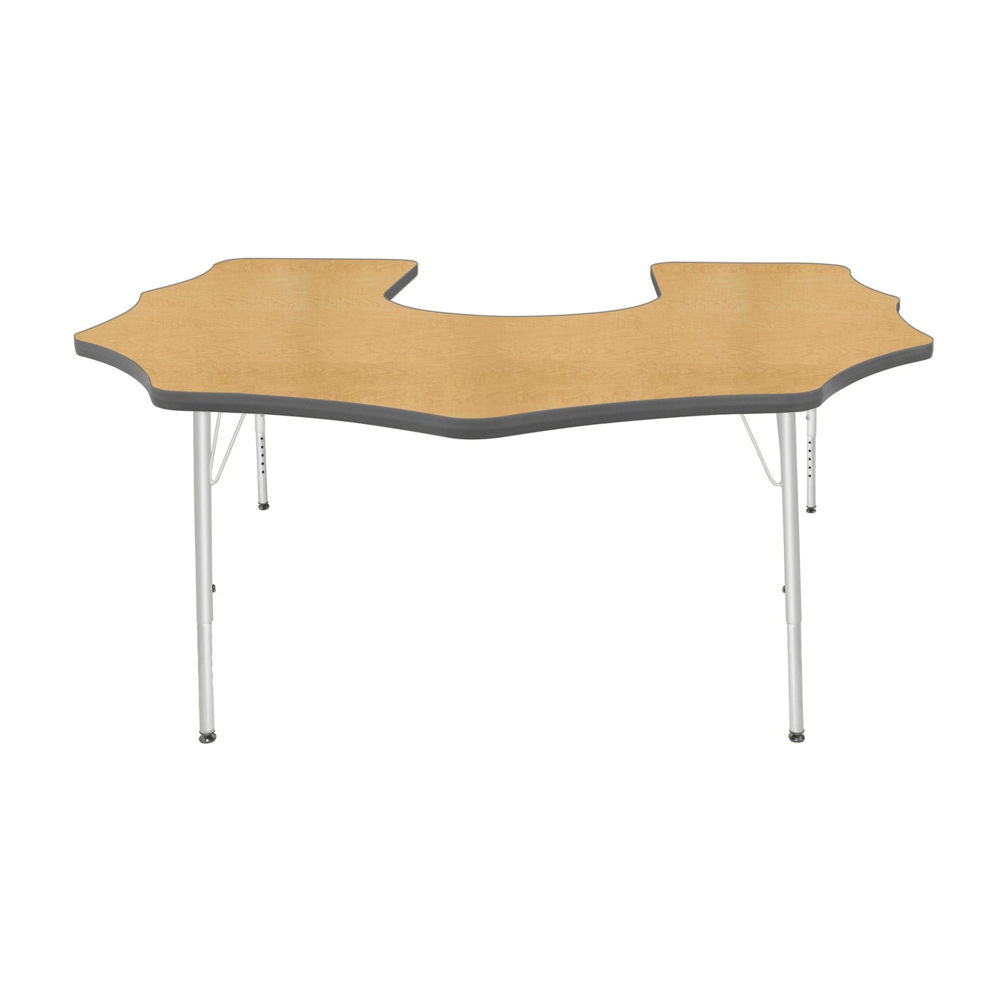 Mahar Creative Colors Scalloped Horseshoe Activity Table Preschool Height Adjustable Legs 60"W x 66"D x 17" - 25"H (MHR-6066SHLO)