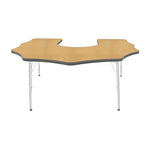 Mahar Creative Colors Scalloped Horseshoe Activity Table Preschool Height Adjustable Legs 60