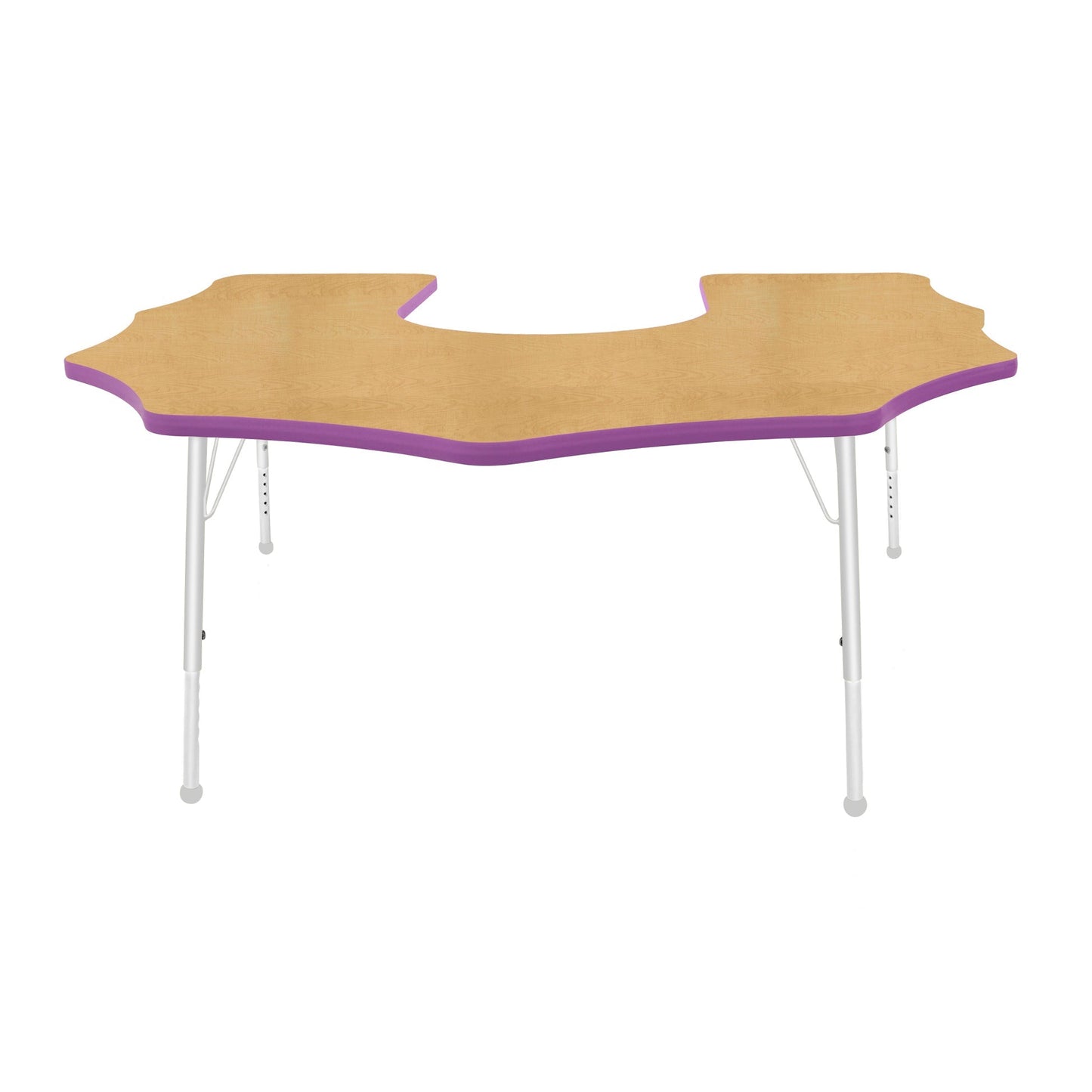 Mahar Creative Colors Scalloped Horseshoe Activity Table Preschool Height Adjustable Legs 60"W x 66"D x 17" - 25"H (MHR-6066SHLO)
