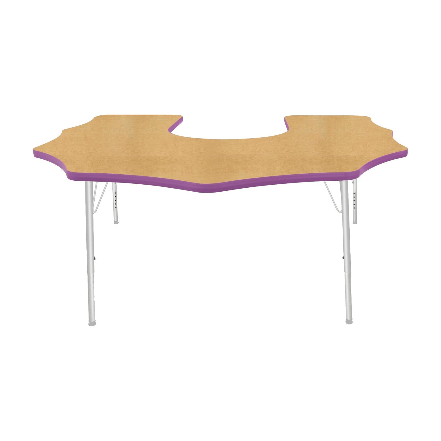 Mahar Creative Colors Scalloped Horseshoe Activity Table Preschool Height Adjustable Legs 60"W x 66"D x 17" - 25"H (MHR-6066SHLO)