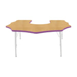 Mahar Creative Colors Scalloped Horseshoe Activity Table Preschool Height Adjustable Legs 60