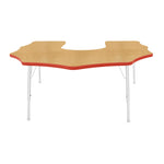 Mahar Creative Colors Scalloped Horseshoe Activity Table Preschool Height Adjustable Legs 60