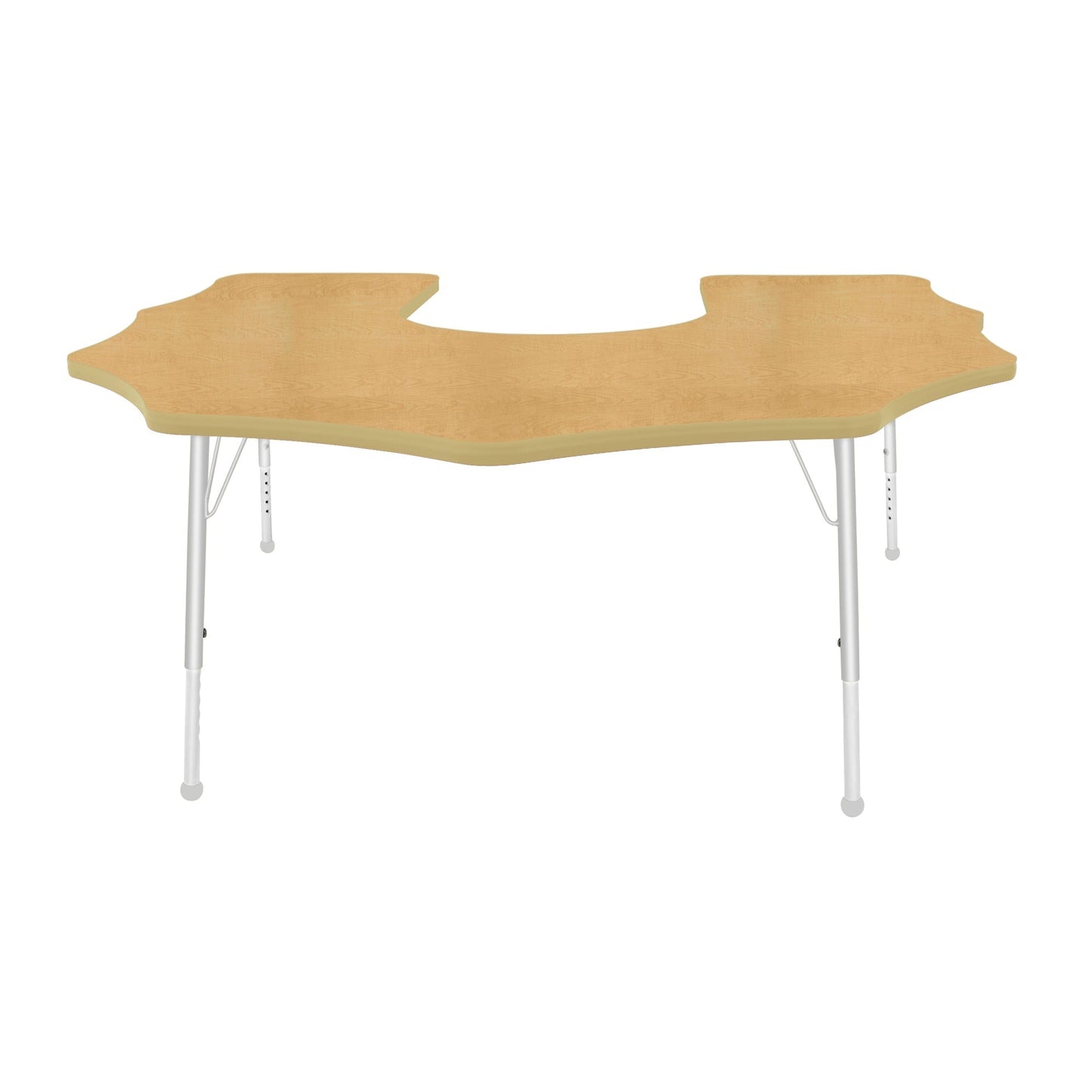Mahar Creative Colors Scalloped Horseshoe Activity Table Preschool Height Adjustable Legs 60"W x 66"D x 17" - 25"H (MHR-6066SHLO)
