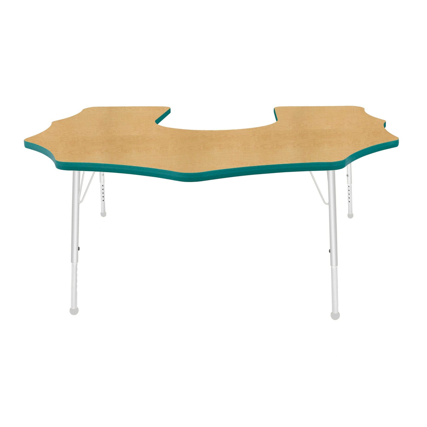 Mahar Creative Colors Scalloped Horseshoe Activity Table Preschool Height Adjustable Legs 60"W x 66"D x 17" - 25"H (MHR-6066SHLO)