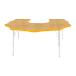 Mahar Creative Colors Scalloped Horseshoe Activity Table Preschool Height Adjustable Legs 60