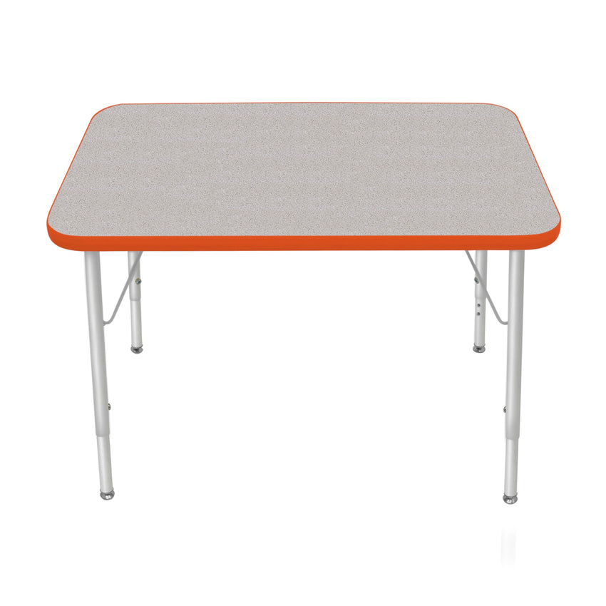 Mahar Creative Colors Small Rectangle Activity Table Preschool Height Adjustable Legs 36"W x 24"D x 17" - 25"H (MHR - 2436LO) - SchoolOutlet