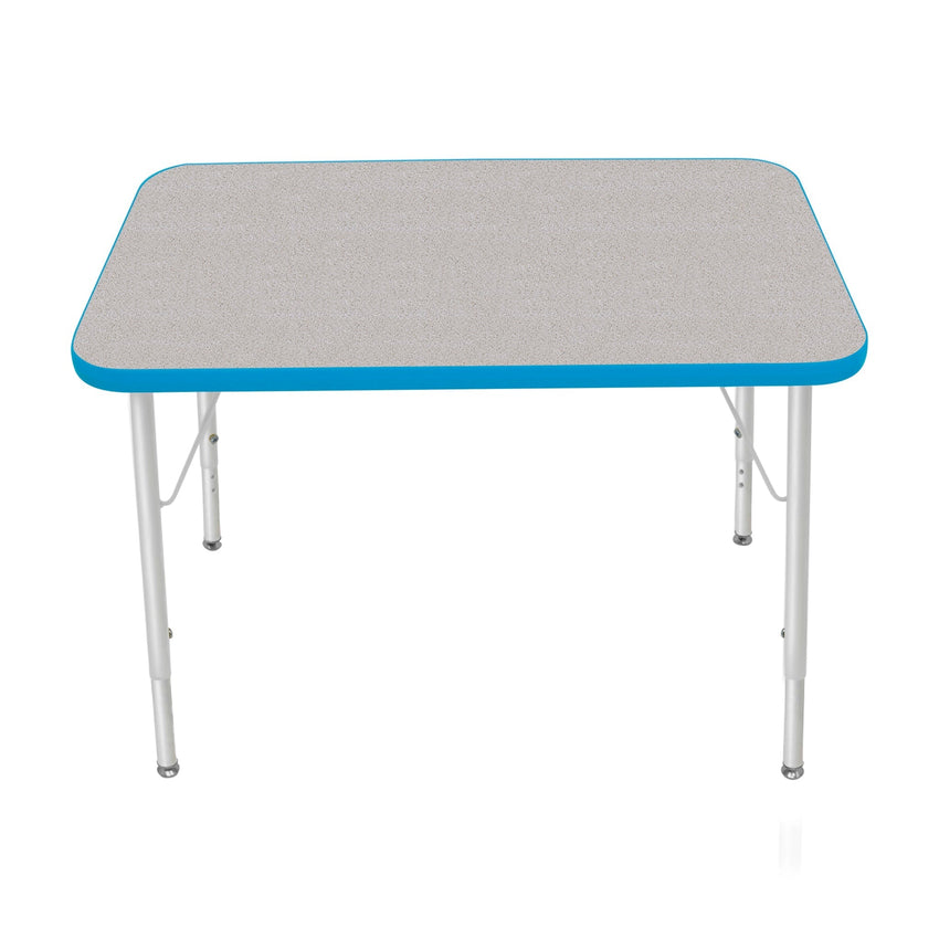 Mahar Creative Colors Small Rectangle Activity Table Preschool Height Adjustable Legs 36"W x 24"D x 17" - 25"H (MHR - 2436LO) - SchoolOutlet