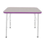 Mahar Creative Colors Small Rectangle Activity Table Preschool Height Adjustable Legs 48