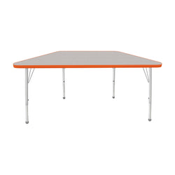 Mahar Creative Colors Small Trapezoid Activity Table Preschool Height Adjustable Legs 48"W x 24"D x 17" - 25"H (MHR-2448TLO)