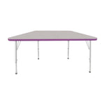 Mahar Creative Colors Small Trapezoid Activity Table Preschool Height Adjustable Legs 48