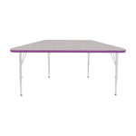 Mahar Creative Colors Small Trapezoid Activity Table Preschool Height Adjustable Legs 48