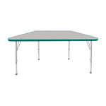 Mahar Creative Colors Small Trapezoid Activity Table Preschool Height Adjustable Legs 48