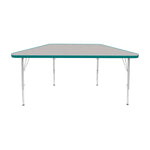 Mahar Creative Colors Small Trapezoid Activity Table Preschool Height Adjustable Legs 48