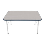 Mahar Creative Colors Small Rectangle Activity Table Preschool Height Adjustable Legs 48