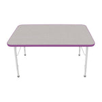 Mahar Creative Colors Small Rectangle Activity Table Preschool Height Adjustable Legs 48