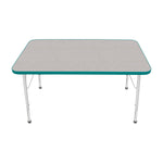Mahar Creative Colors Small Rectangle Activity Table Preschool Height Adjustable Legs 48