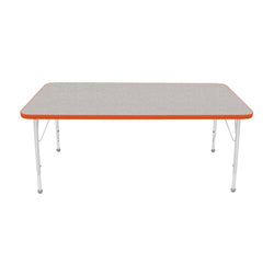 Mahar Creative Colors Large Rectangle Activity Table Preschool Height Adjustable Legs 60"W x 30"D x 17" - 25"H (MHR-3060LO)