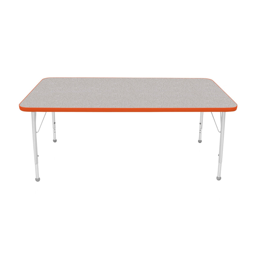 Mahar Creative Colors Large Rectangle Activity Table Preschool Height Adjustable Legs 60"W x 30"D x 17" - 25"H (MHR - 3060LO) - SchoolOutlet