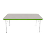 Mahar Creative Colors Large Rectangle Activity Table Preschool Height Adjustable Legs 60