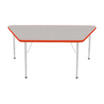 Mahar Creative Colors Large Trapezoid Activity Table Preschool Height Adjustable Legs 60