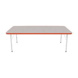 Mahar Creative Colors Small Rectangle Activity Table Preschool Height Adjustable Legs 72"W x 30"D x 17" - 25"H (MHR-3072LO)