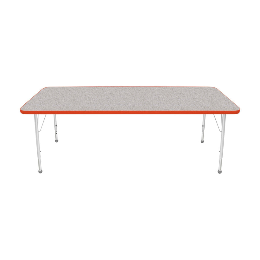 Mahar Creative Colors Small Rectangle Activity Table Preschool Height Adjustable Legs 72"W x 30"D x 17" - 25"H (MHR - 3072LO) - SchoolOutlet