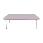 Mahar Creative Colors Large Rectangle Activity Table Preschool Height Adjustable Legs 72