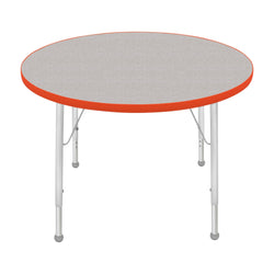Mahar Creative Colors Round Activity Table Preschool Height Adjustable Legs 36"Dia x 17" - 25"H (MHR-36RNLO)
