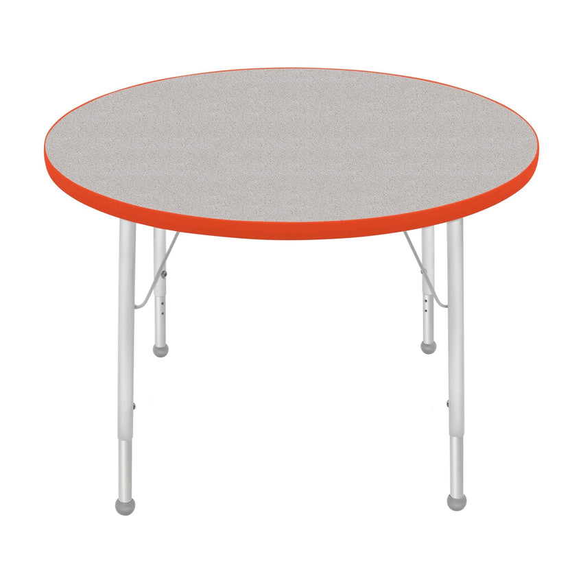 Mahar Creative Colors Round Activity Table Preschool Height Adjustable Legs 36"Dia x 17" - 25"H (MHR - 36RNLO) - SchoolOutlet