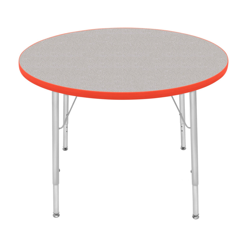 Mahar Creative Colors Round Activity Table Preschool Height Adjustable Legs 36"Dia x 17" - 25"H (MHR - 36RNLO) - SchoolOutlet