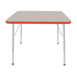 Mahar Creative Colors Square Activity Table Preschool Height Adjustable Legs 36"W x 36"D x 17" - 25"H (MHR-36SQLO)