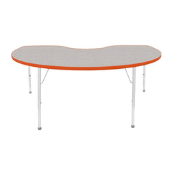 Mahar Creative Colors Kidney Activity Table Preschool Height Adjustable Legs 72"W x 48"D x 17" - 25"H (MHR-4872KLO)