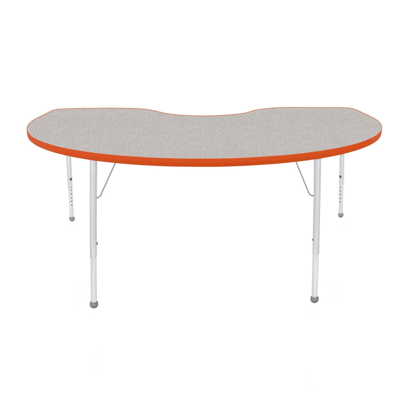 Mahar Creative Colors Kidney Activity Table Preschool Height Adjustable Legs 72"W x 48"D x 17" - 25"H (MHR - 4872KLO) - SchoolOutlet