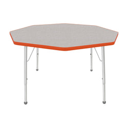 Mahar Creative Colors Octagon Activity Table Preschool Height Adjustable Legs 48"W x 48"D x 17" - 25"H (MHR-48OCLO)