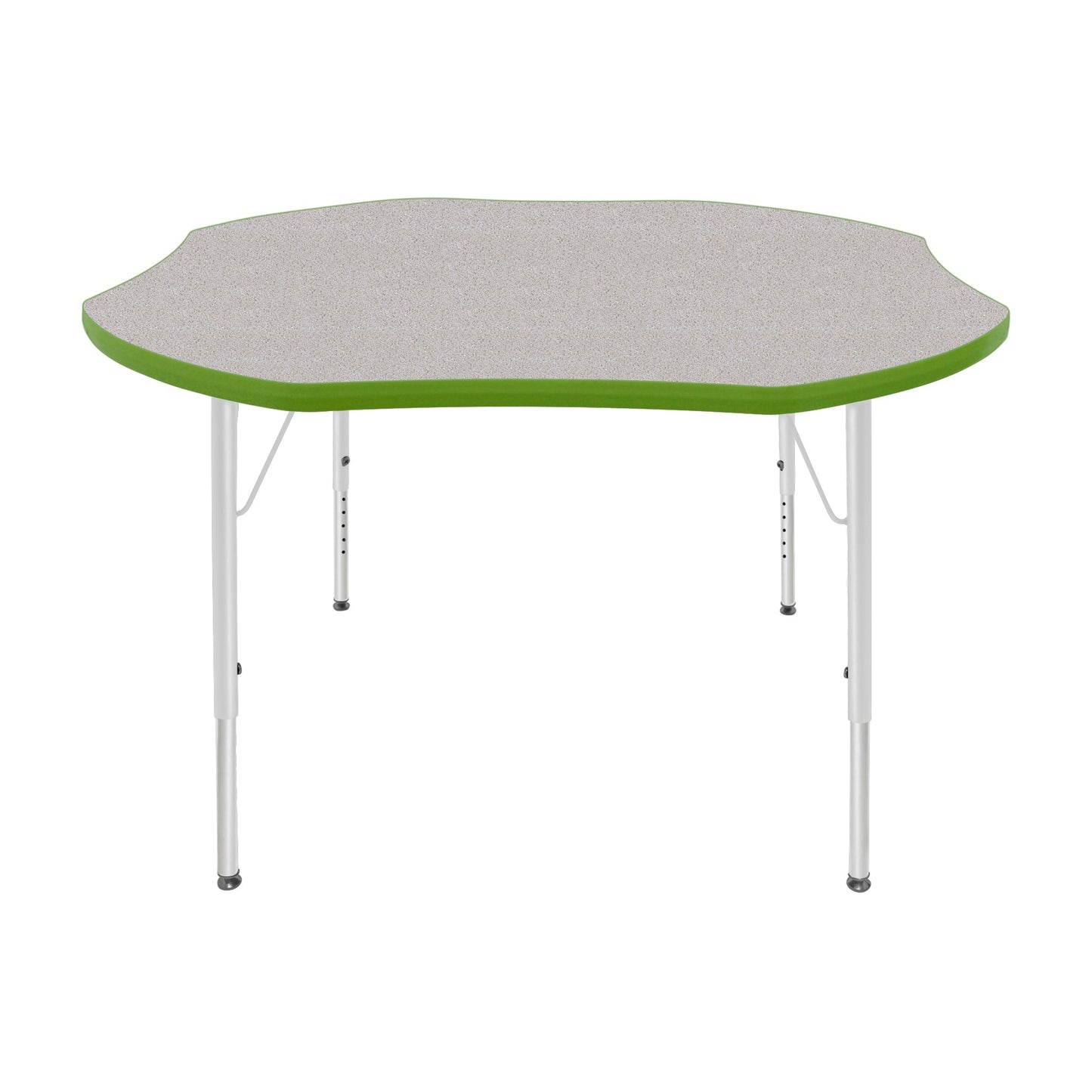 Mahar Creative Colors Shamrock Activity Table Preschool Height Adjustable Legs 48"Dia x 17" - 25"H (MHR-48SRLO)