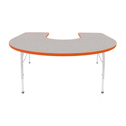 Mahar Creative Colors Horseshoe Activity Table Preschool Height Adjustable Legs 66"W x 60"D x 17" - 25"H (MHR-6066HLO)