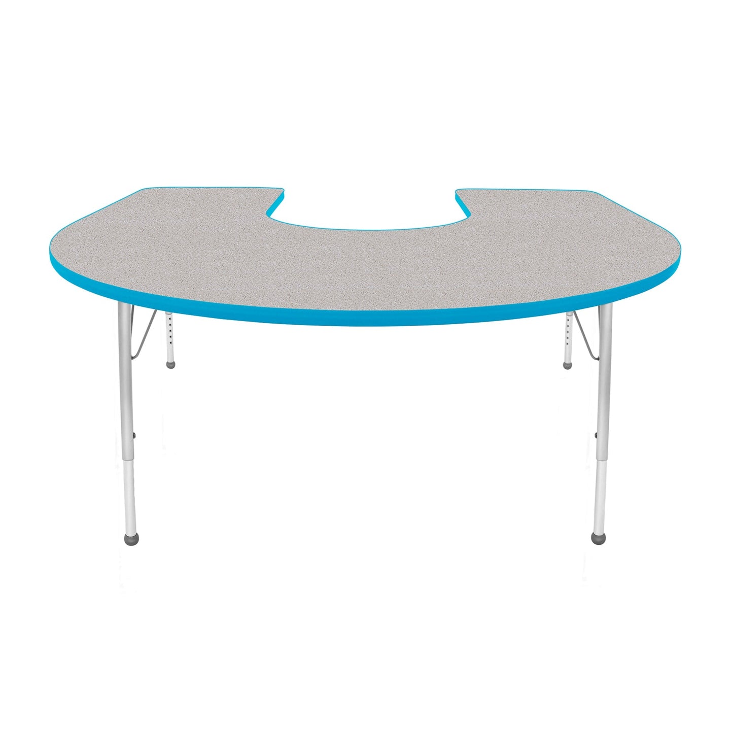 Mahar Creative Colors Horseshoe Activity Table Preschool Height Adjustable Legs 66"W x 60"D x 17" - 25"H (MHR-6066HLO)