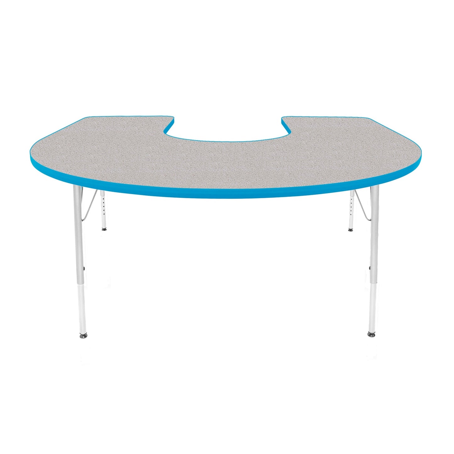 Mahar Creative Colors Horseshoe Activity Table Preschool Height Adjustable Legs 66"W x 60"D x 17" - 25"H (MHR-6066HLO)